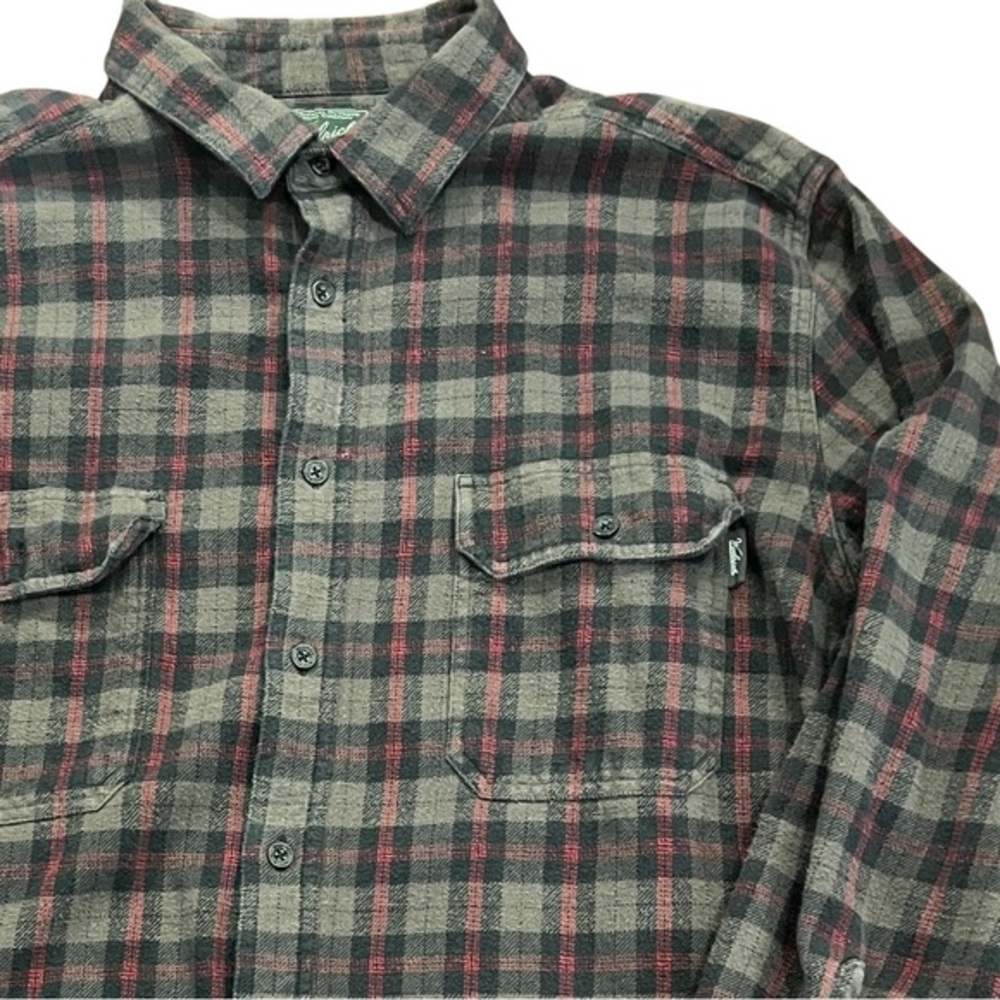 Woolrich Heavyweight Flannel Shirt Jacket XXL Gray Red Plaid Shacket